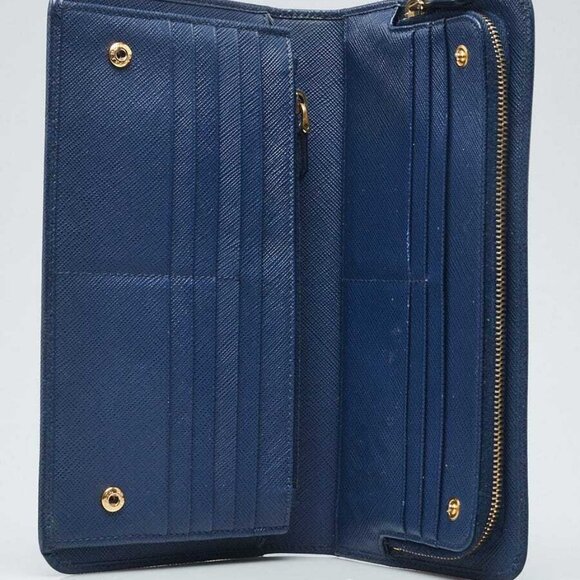 Prada Blue Saffiano Leather Large Organizer Wallet - Picture 9 of 9